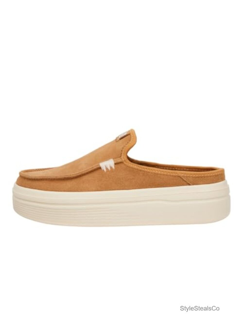Suede Platform Mule Slip On Shoes - Lightweight Comfort for Casual Wear